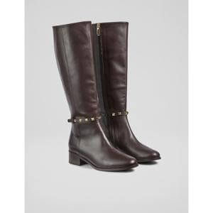 L.K. Bennett Stevie Brown Leather Knee Boots